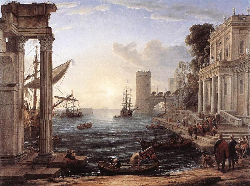 Claude Lorrain Seaport with the Embarkation of the Queen of Sheba df